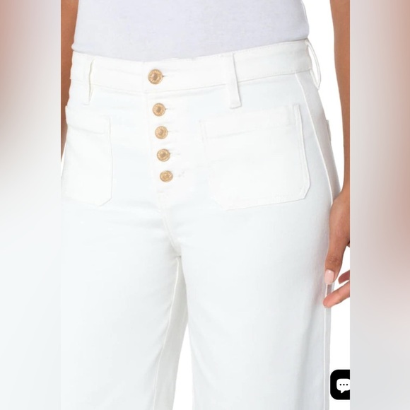 LIVERPOOL Stride High Rise Wide Leg Bone White Size 12 - Picture 15 of 16